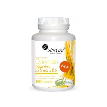Aliness Cytrynian magnezu 125 mg z B6 - P-5-P - 100 kapsułek - suplement diety